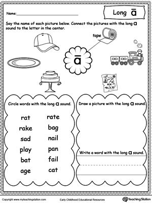 *FREE* Long A Sound Worksheet | MyTeachingStation.com