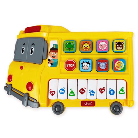 Buy Learning School Bus Toy w/Lights and Music – 8 Musical Note Piano ...