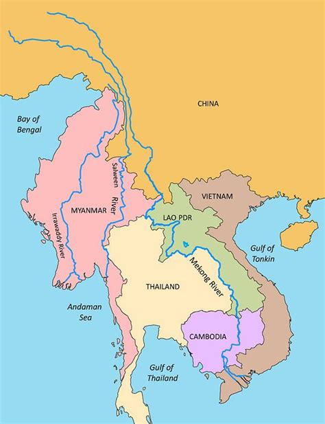 Map Of Thailand Mekong River - Maps of the World