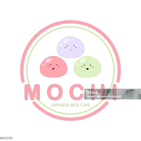 Mochi Character Design Mochi Logo Japanese Sweets Vector Graphics Stock ...