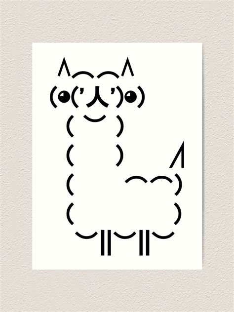 "ASCII Alpaca - BW" Art Print by Yincinerate | Redbubble