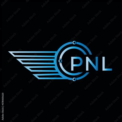 PNL letter logo. PNL blue vector image on black background. PNL ...