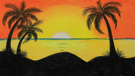 How To Draw A Sunset Easy Step By Step at Drawing Tutorials