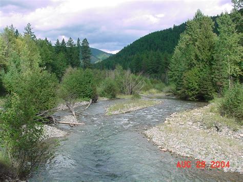 Trout Creek, MT : The Vermillion River flows down from the mountains ...