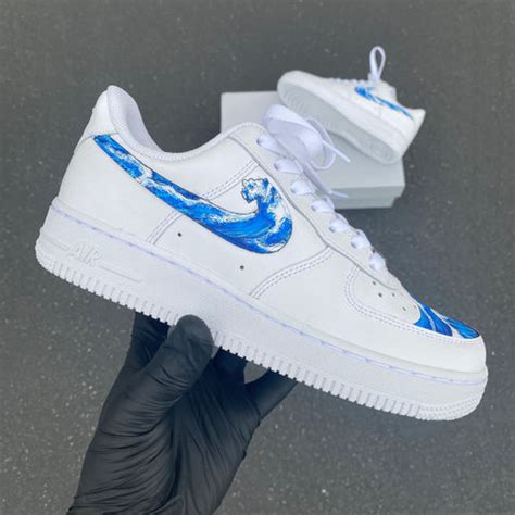 Custom Hand Painted Wave Nike Air Force 1s – B Street Shoes