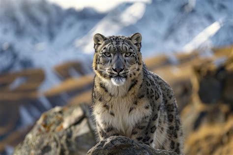 Premium Photo | A portrait of a Tian Shan snow leopard in a natural setting