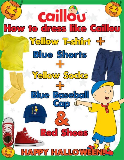 Caillou Halloween Fun: DIY Caillou Costume | Caillou, Childrens ...