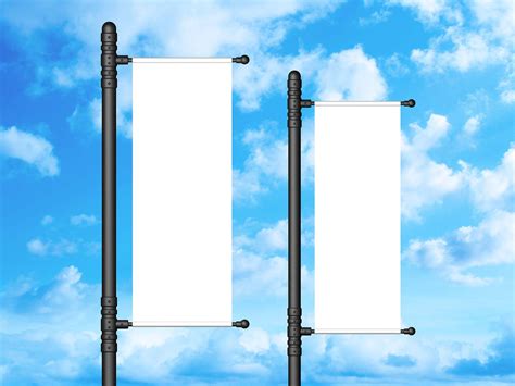 Free Vertical Outdoor Banner Mockup (PSD)