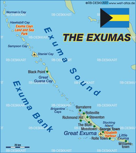 Map of The Exumas (Island in Bahamas) | Welt-Atlas.de