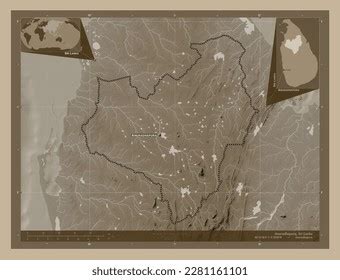 Anuradhapura District Sri Lanka Elevation Map Stock Illustration ...