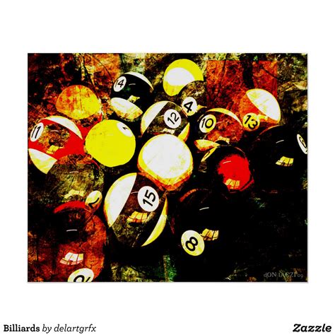 Billiards Poster | Zazzle.com in 2021 | Billiards, Pool art, Billiard balls