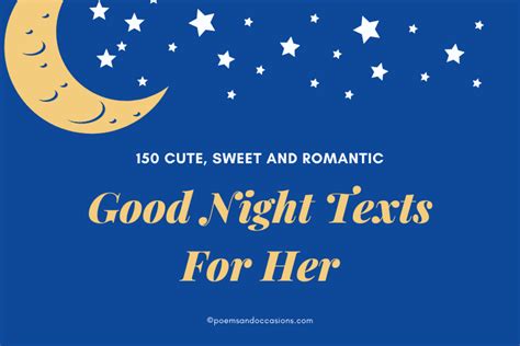 150 Sweet Good Night Texts For Her, Straight From The Heart | Poems and ...