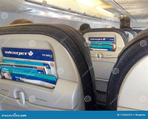 Westjet Plane Inside Interior Editorial Stock Photo - Image of pearson ...