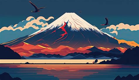 Premium AI Image | mount fuji japan landscape