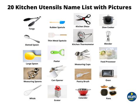 Kitchen Items List With Name | Dandk Organizer