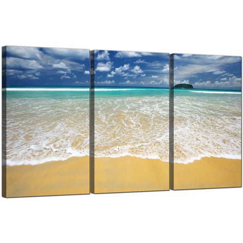 Cheap Tropical Beach Canvas Art Set of Three for your Living Room