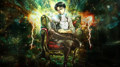 Download Attack On Titans 4K Levi Ackerman Chair Wallpaper | Wallpapers.com