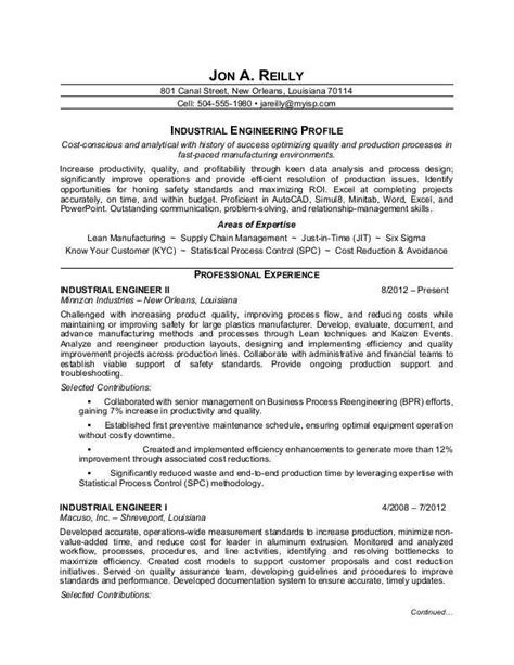 Industrial Engineer Resume Sample | Monster.com