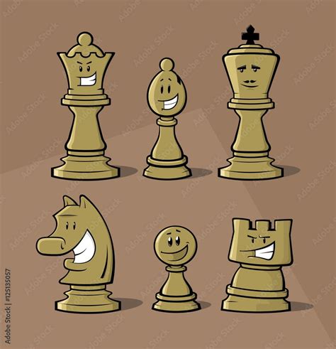 Funny chess pieces Stock Vector | Adobe Stock