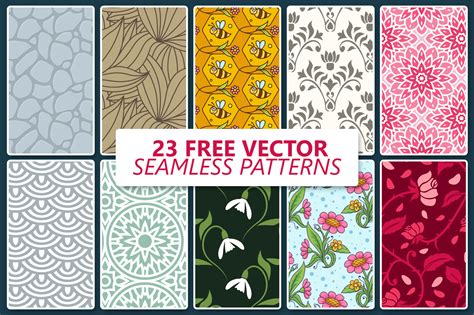 23 Free Vector Seamless Patterns by pixaroma on Dribbble