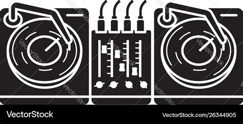 Dj desk icon simple style Royalty Free Vector Image