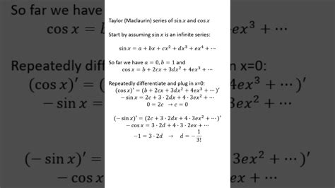 Taylor series of sine and cosine - YouTube