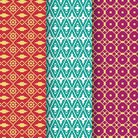 Free Vector | Songket pattern collection