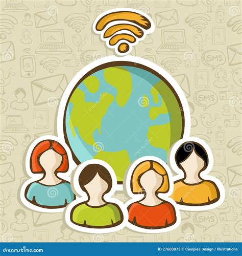 Internet Diversity People Global Connection Stock Vector - Illustration ...