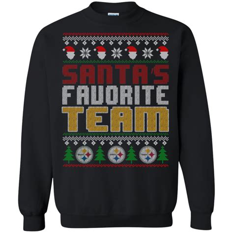 Pittsburgh Steelers Ugly Christmas Sweater Santa Favorite Team - Teesmiley