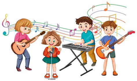 Kids Playing Instruments Clipart