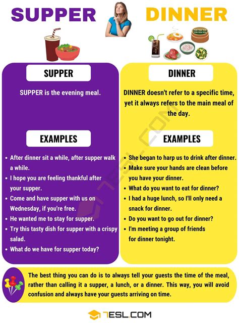 Supper vs. Dinner: Interesting Differences • 7ESL