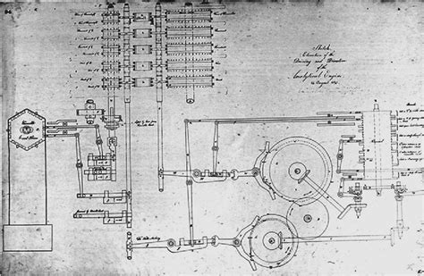 Sketch elevation of the driving and directive of the Analytical Engine ...