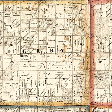 Vintage Map of Pike County, Illinois 1860 by Ted's Vintage Art