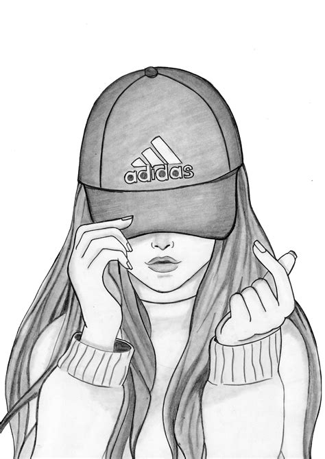 How To Draw a Girl With Cap | Портреты девочек, Рисунки девушки ...