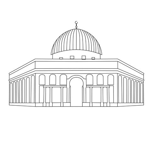 sketch of the Al-Aqsa Mosque or Al-Quds in Palestine 12464743 Vector ...