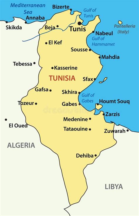 Tunisia map stock vector. Illustration of tunisia, graphic - 9855195