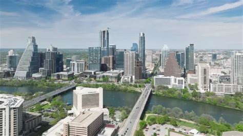 Scenic Austin skyline panorama. Aerial v... | Stock Video | Pond5