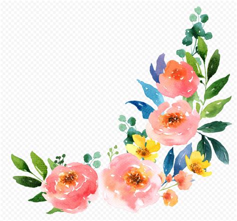 HD Colorful Watercolor Flowers Transparent PNG | Citypng