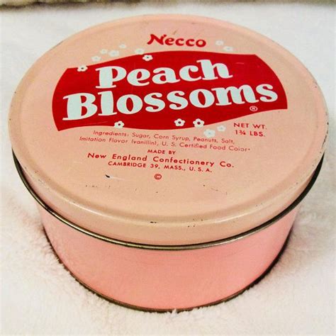 Vintage Necco Peach Blossoms Tin Box Since 1847 Candy - Etsy | Tin ...