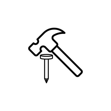 hammer and nail icon vector illustration 22014124 Vector Art at Vecteezy