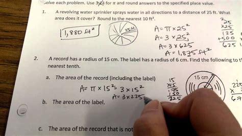 Area of Circles Word Problems - YouTube