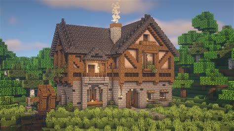 Minecraft Big Cottage House Tutorial - YouTube