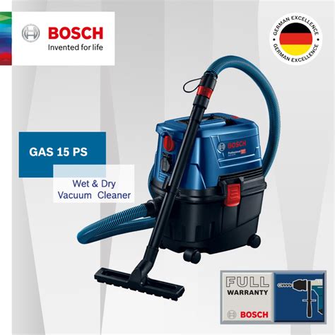 Bosch GAS 15 PS Wet & Dry Vacuum Cleaner with Blow and Suck function ...