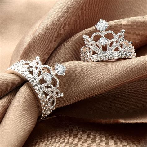 HOT Sale Princess Crown Rings for Women AAA Cubic Zirconia Micro Pave ...