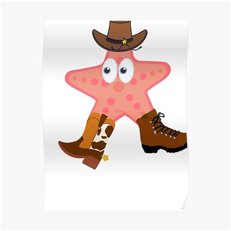 "Patrick Star Cowboy Boots" Poster for Sale by Purobarrio | Redbubble