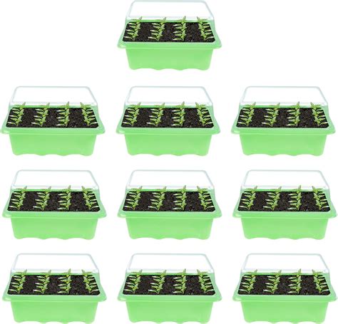 Transparent Seedling Starter Trays with Dome Plant Germination Tray ...