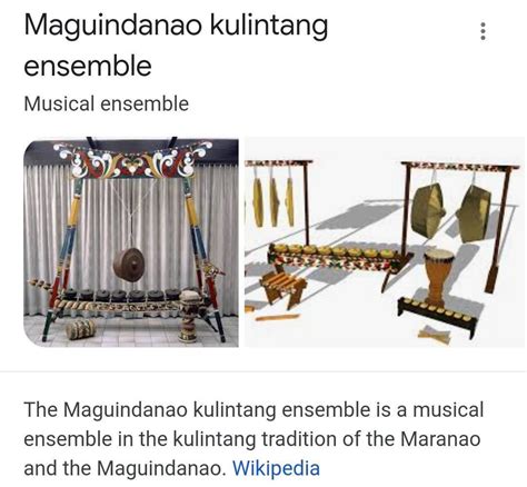 Ang kulintang Ensemble sa pilipinas na matatagpuan sa ______A.Luzon B ...