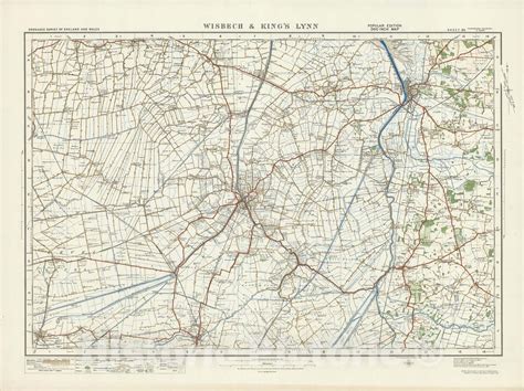 Historic Map : Sheet 65. Wisbech & King's Lynn. 1920 - Vintage Wall Art ...