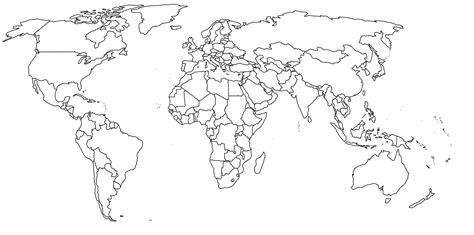 World Map With Country Outlines