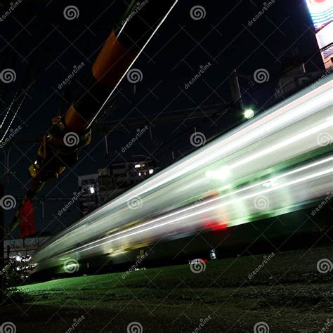 Running Train at Night, Tokyo Stock Image - Image of fast, dark: 14902023